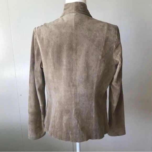 Neiman Marcus Suede Open Front Waterfall Jacket - Picture 3 of 8